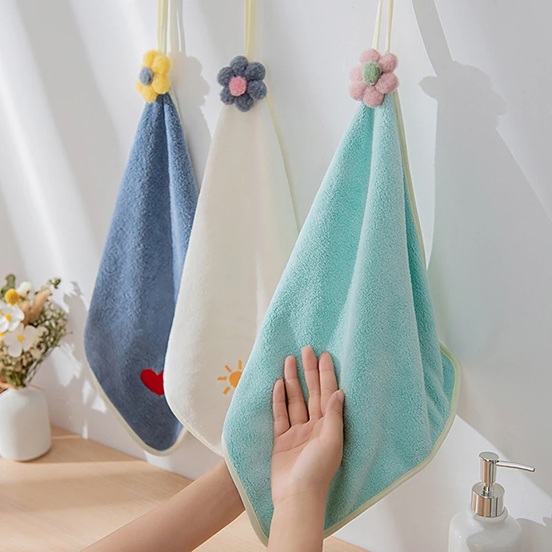 

Hand Towels for Kitchen Bathroom Coral Velvet Microfiber Soft Quick Dry Absorbent Cleaning Cloths Home Sauna Terry Towel
