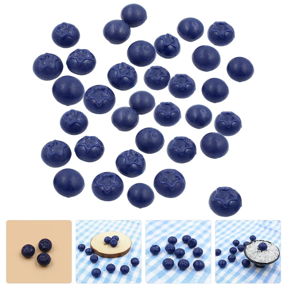 

50 Pcs Simulation Blueberry Artificial Fruit Fake Blueberry Props Fake Display Fruits Resin Artificial Blueberries Photo Prop