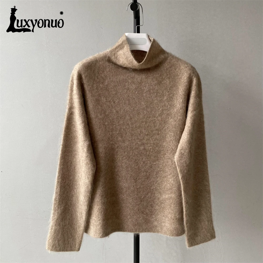 Женский свитер Luxyonuo водолазка с длинным рукавом кашемировый пуловер Женская