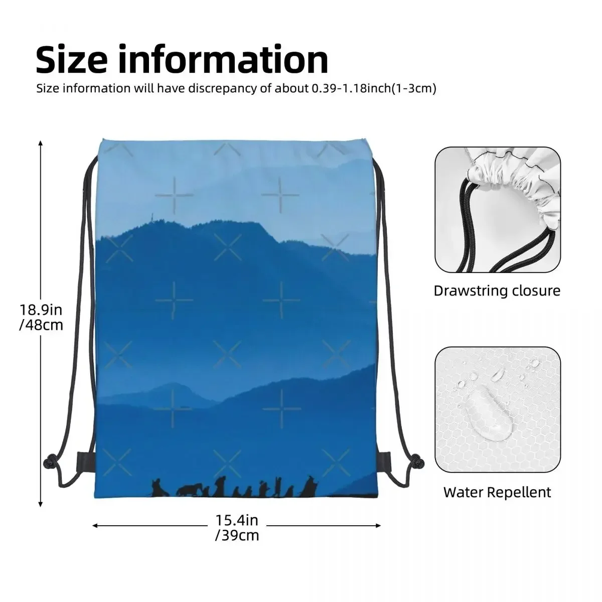 Рюкзак на шнурке сумка через плечо с карманом молнии для занятий спортом и