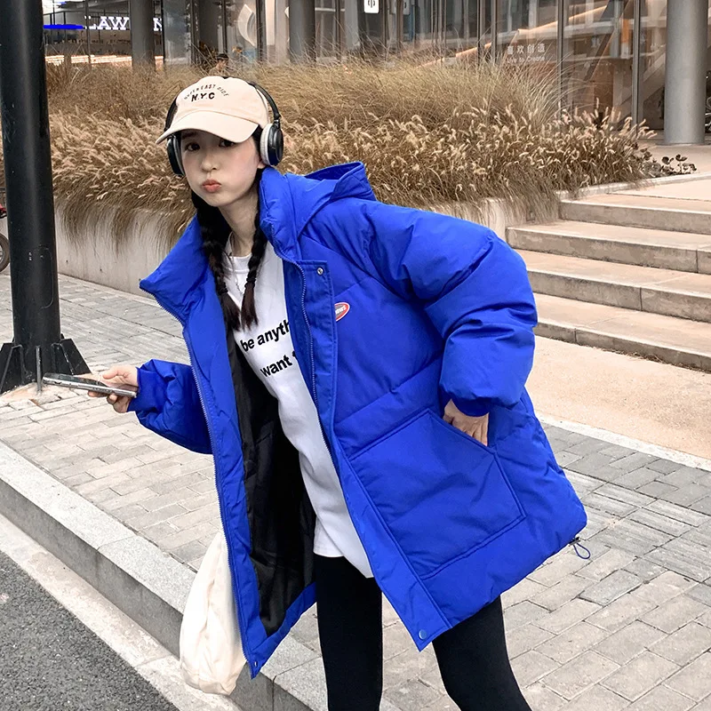 2022 Jacket Female Students Large Yards Loose Cotton Jacket Bread Clothes Korean Version of A Small Child Cotton Jacket Female