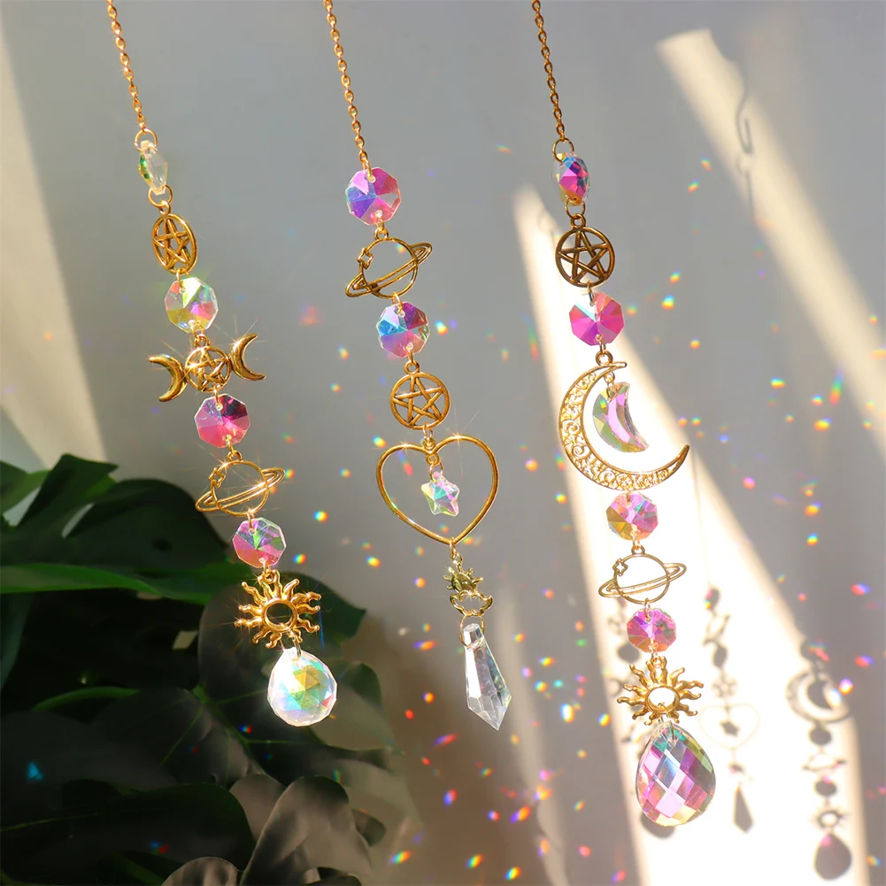 

Crystal Wind Chimes Star Crystal Chandelier Lighting Wind Chimes Curtain Handmade Jewelry Pendant Home Garden Room Decor Gifts