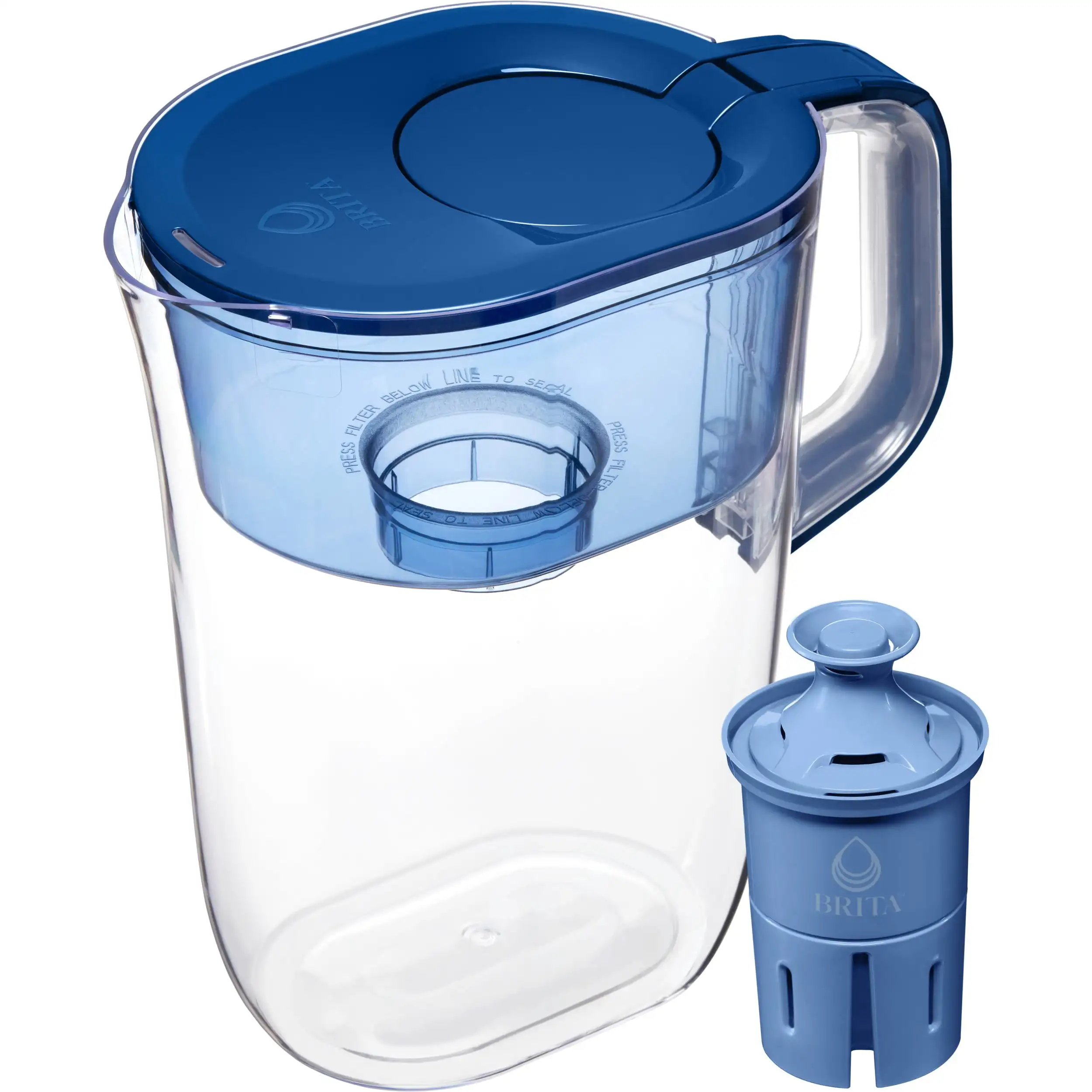 

Large 10 Cup Water Filter Pitcher with 1 Brita Elite Filter, Blue
