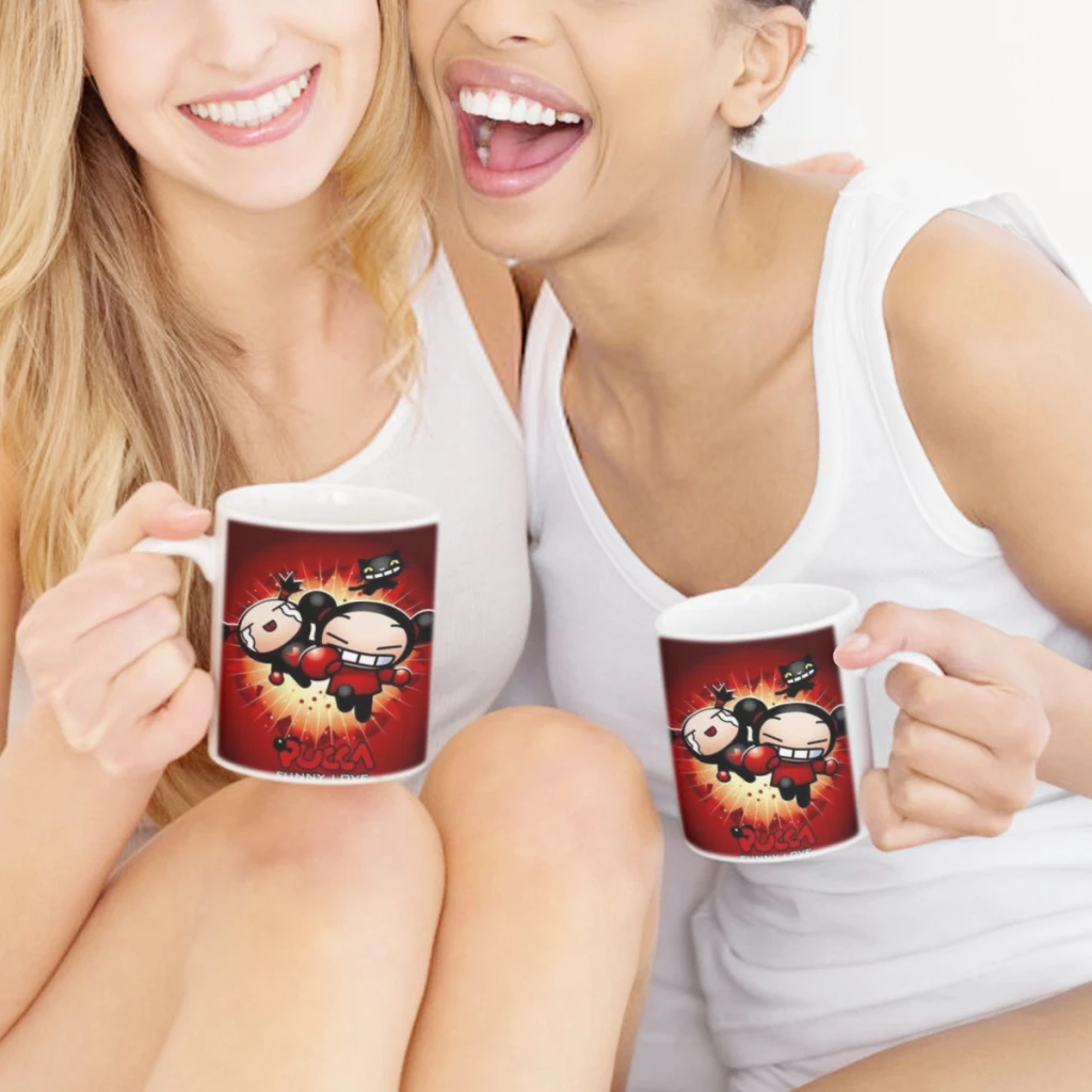Милые Мультяшные керамические кружки Pucca Garu кофейные чашки чашка для молока и чая