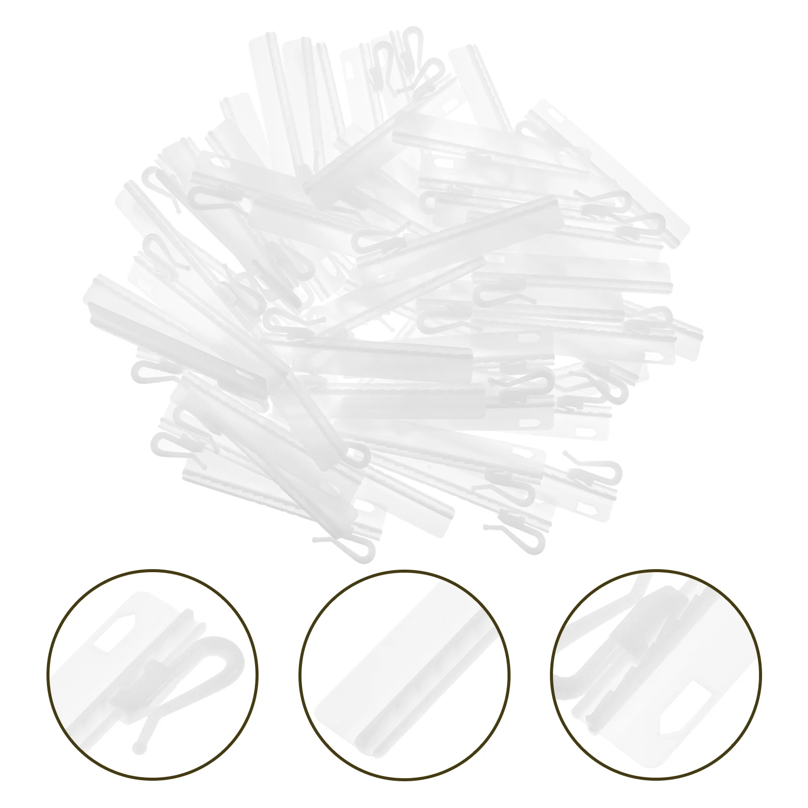 

50 Pcs Bath Curtain Hooks Adjustment Holder Accessories 9.5X2.5X1CM Hanger Home White Plastic Universal Supplies