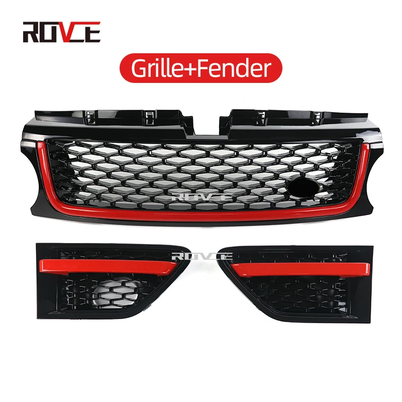 

ROVCE для Land Rover Range Rover Sport 2010-2013 L320 Решетка переднего бампера автомобиля 3 шт. ABS боковая решетка вентиляционного отсека автомобильные аксессуары