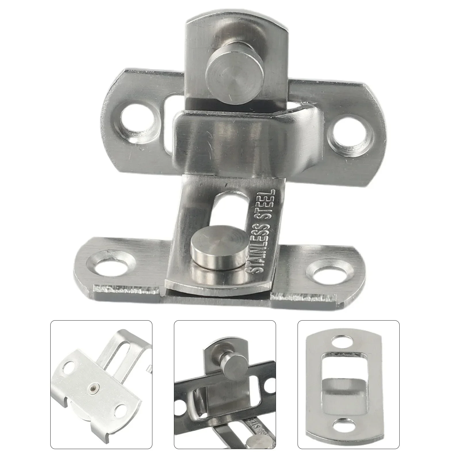 Дверной болт с защелкой 90-градусная засовка серебряный раздвижной замок мебель