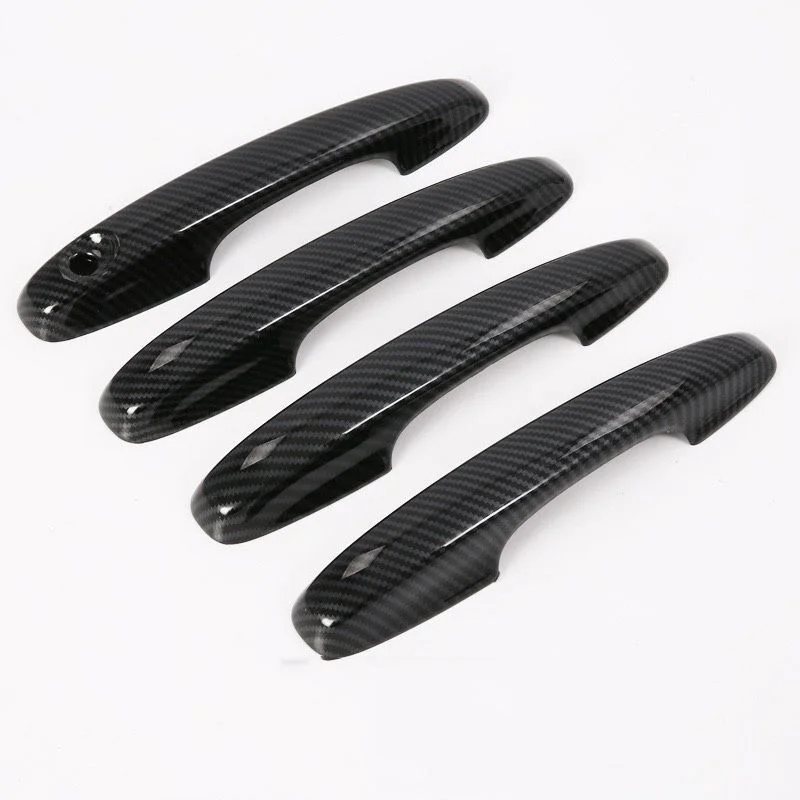 

4pcs Carbon Fiber Pattern Exterior Door Handle Cover Trim Sticker Decoration Pull Door Bowl Car Accessories for Ford Focus 2019