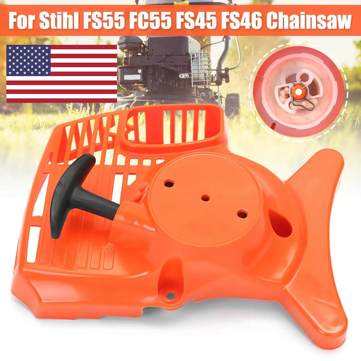 

1Pcs Recoil Pull Starter Brush Cutter For Chainsaw STIHL FS55C FC55 FS45 FS46 Raptor Red Lawn Mower Starter Replacement
