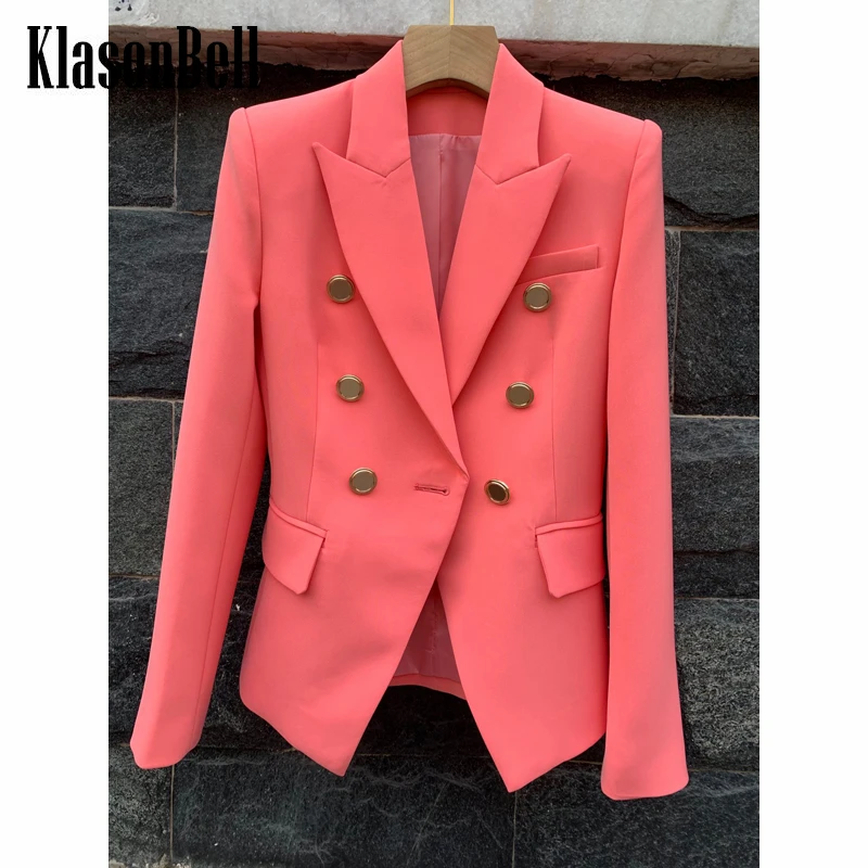 

5.18 KlasonBell Luxury Temperament Double Breasted Collect Waist Blazer Women