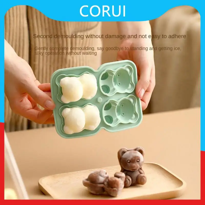 

Bear Self-made Mold Cute Ice Block Mold Anti-channeling Smell Cover Creative Ice Lattice Molds Silica Gel Box