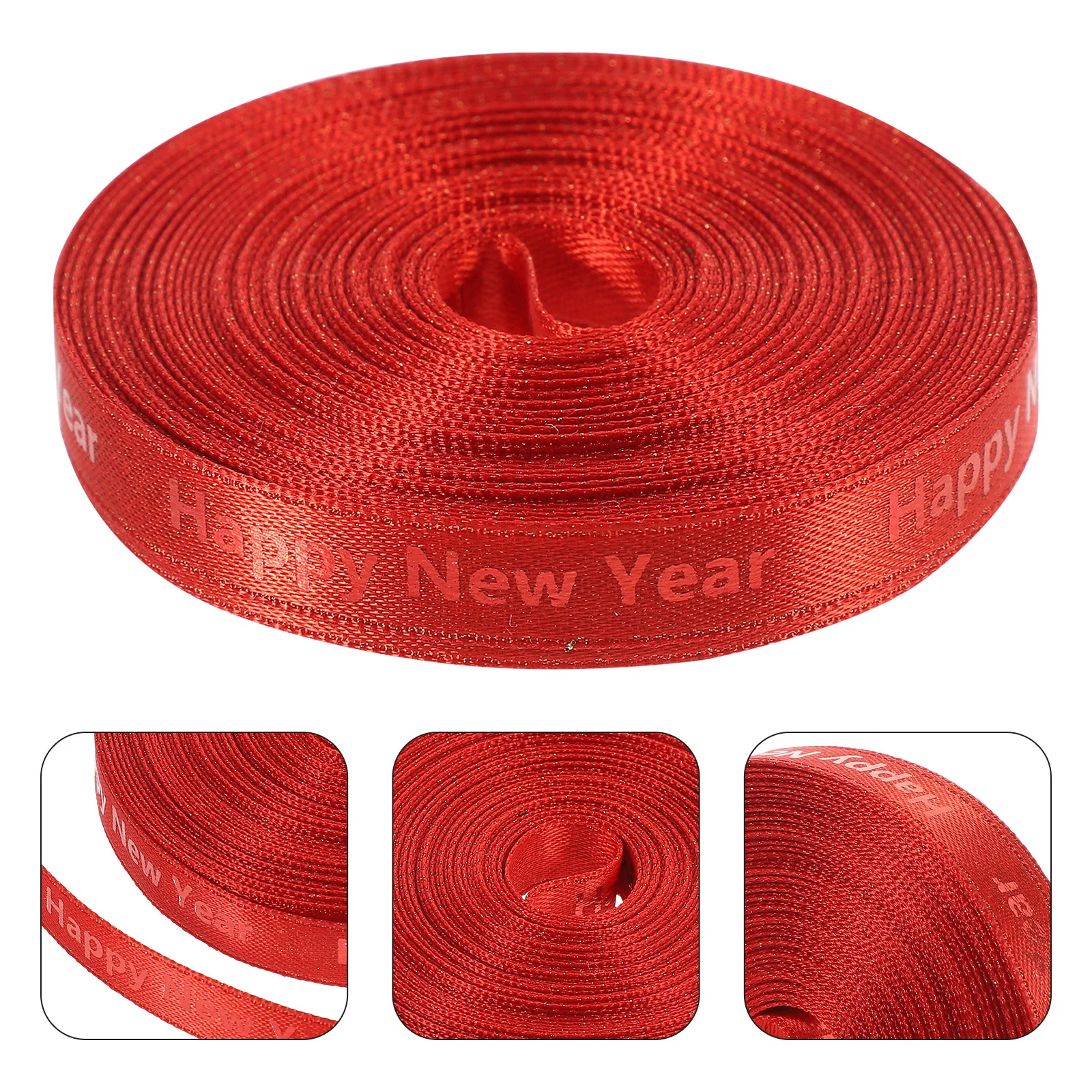 

1 Roll of Happy New Year Theme Ribbon Wreath Making Ribbon Gift Box Ribbon