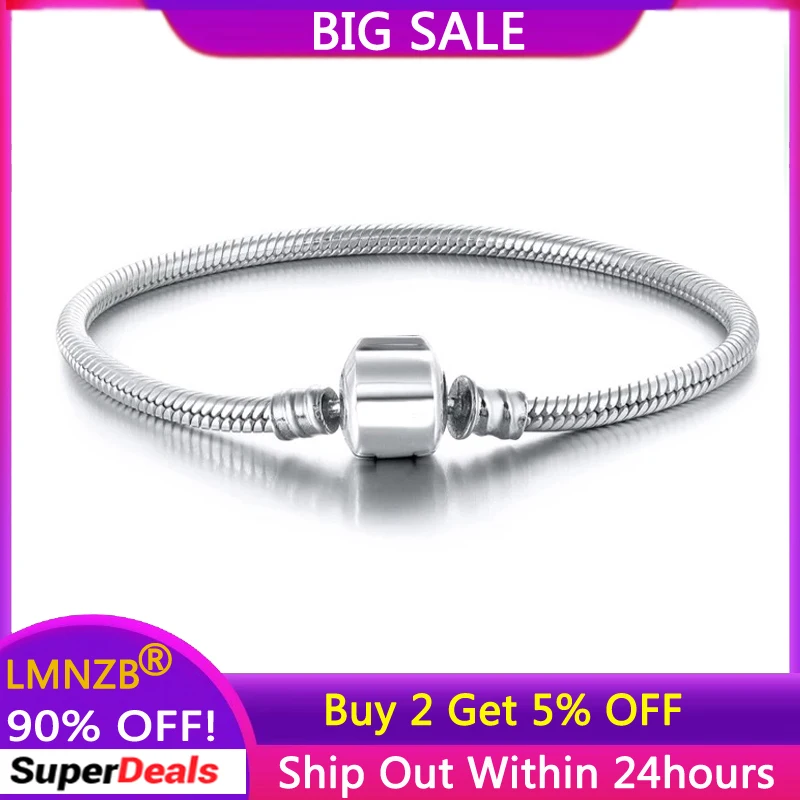 

LMNZB тибетская стандартная Женская бижутерия Толстая 3 мм мягкая/гладкая змеиная кость базовый браслет-цепочка 16-23 см