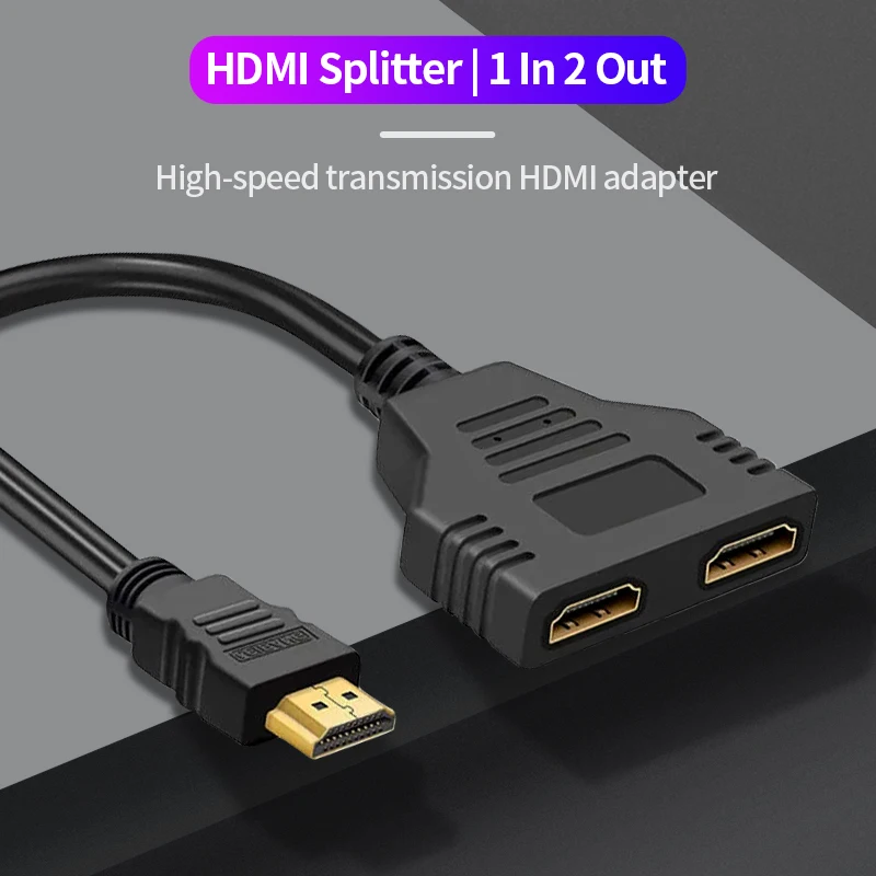 HDMI-совместимый разветвитель адаптер кабель 1080P 2 порта Y-образный один вход на два