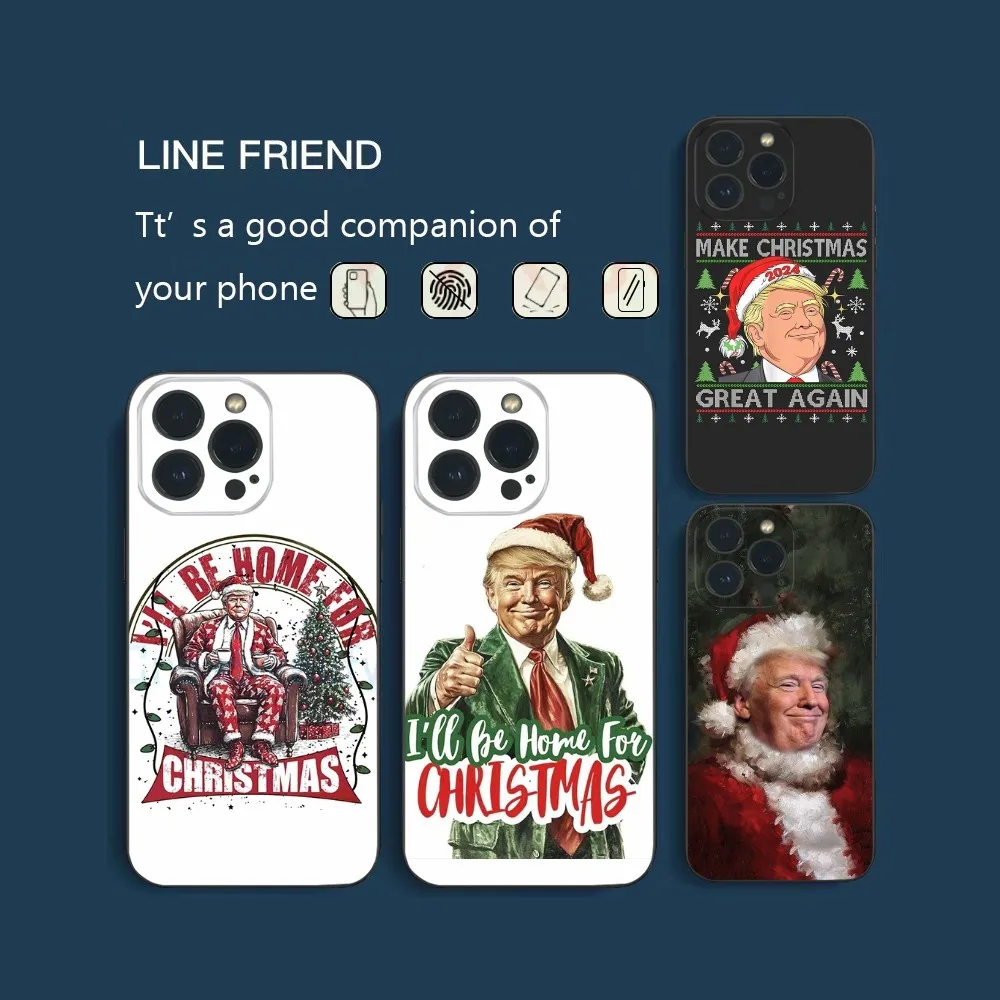 Donald Trump Christmas Phone Case For iPhone16 15 14 13 12 Mini 11 Pro XS Max X XR SE5 6 7 8 Plus Soft Silicone Cover
