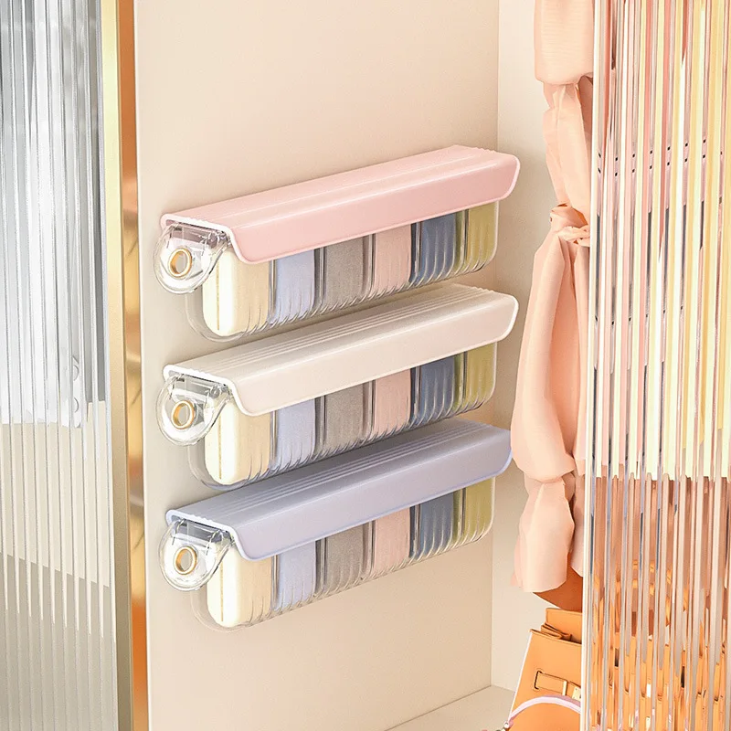 

Closet Organizer Wall-Mounted Separator Dustproof Divider Storage Box Panties Bra Socks Drawer Holder Food Sundry Storage Basket