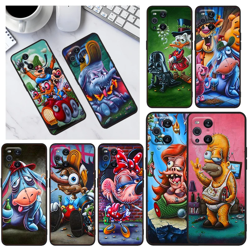 

Disney Cartoon Bastards For OPPO Find X3 X2 R17 Neo Lite R15 R9S F19 F15 F11 F9 K9 K5 Pro Plus 5G K3 Black Phone Case Capa