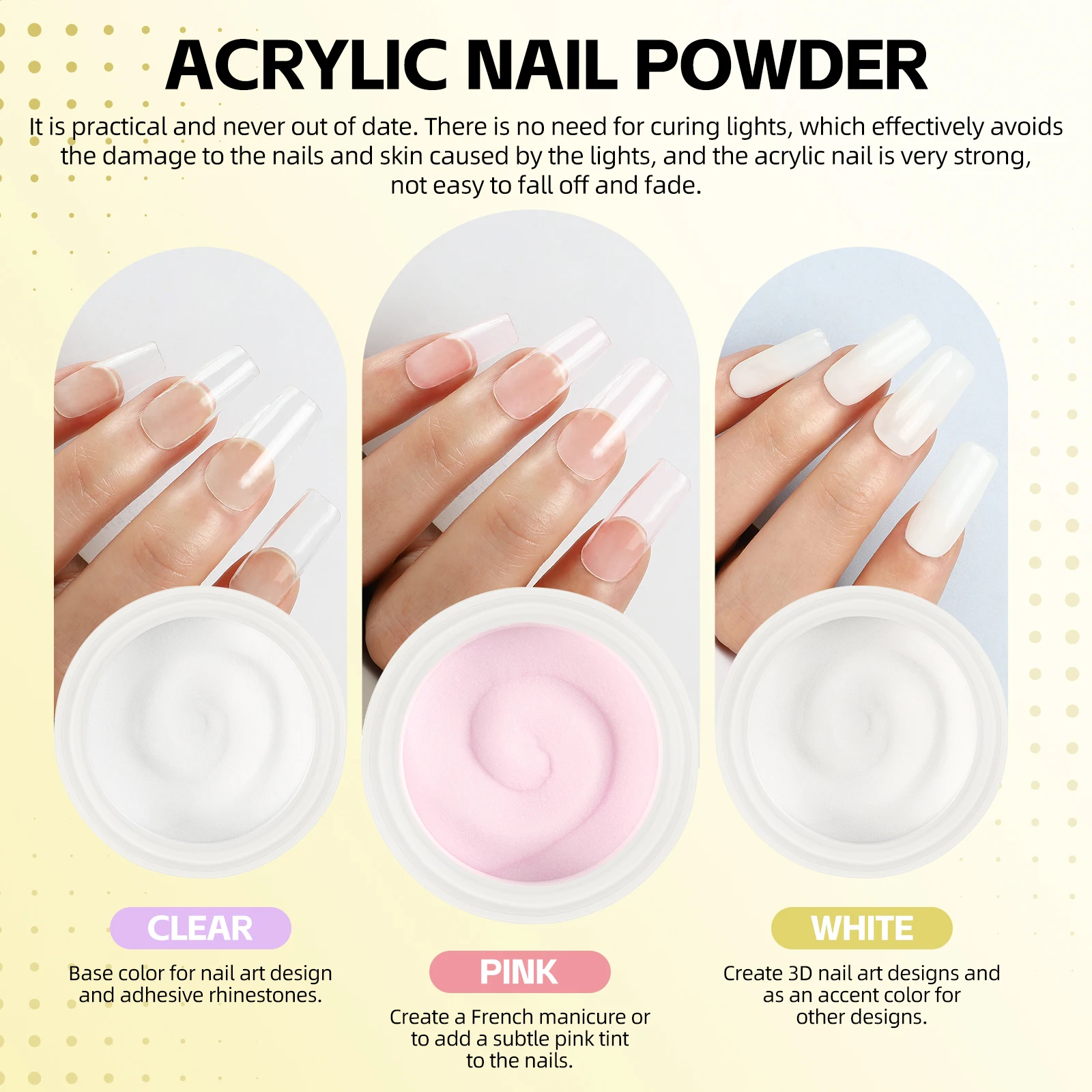 Набор акриловых порошков для наращивания ногтей COSCELIA