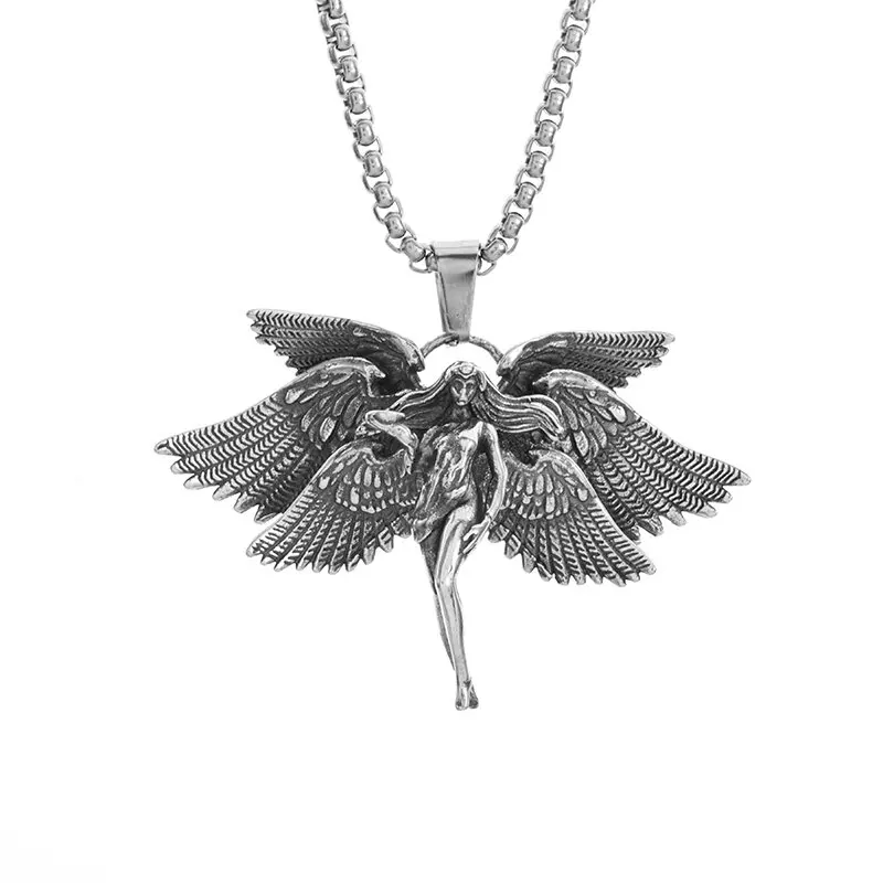 

Fashion Sexy Angel Goddess Pendant Handmade Seraph Prayer Long Chain Necklace Men Women Amulet Jewelry Anniversary Gift