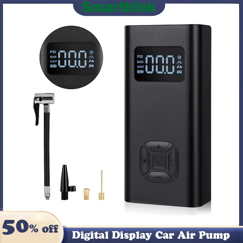 

Автомобильный воздушный насос с цифровым дисплеем, внешний портативный насос для шин для автомобильных шин, баскетбольный воздушный насос