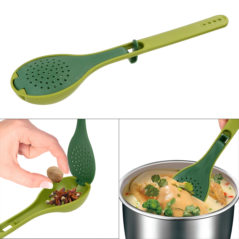 

Multi-purpose Soup Spoon Long Handle Spice Packet Filter Spoon Cooking Spoon Kitchen Accessories Condiment Boiled Soup Tool