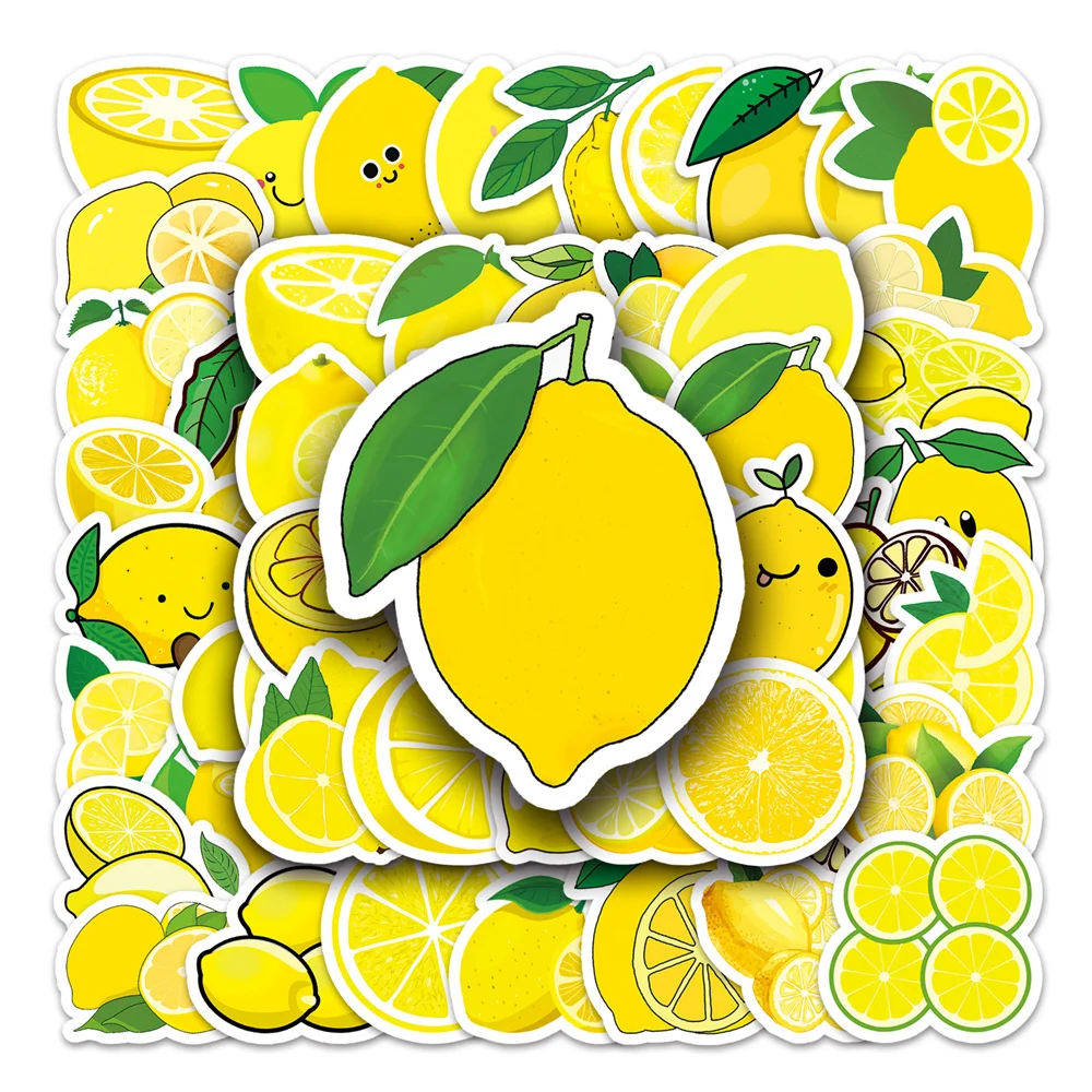 

10/30/50PCS New DIY Lemon Cartoon Personality Creative Computer Suitcase Table Water Cup Car Chair Decoration Waterproof Sticker
