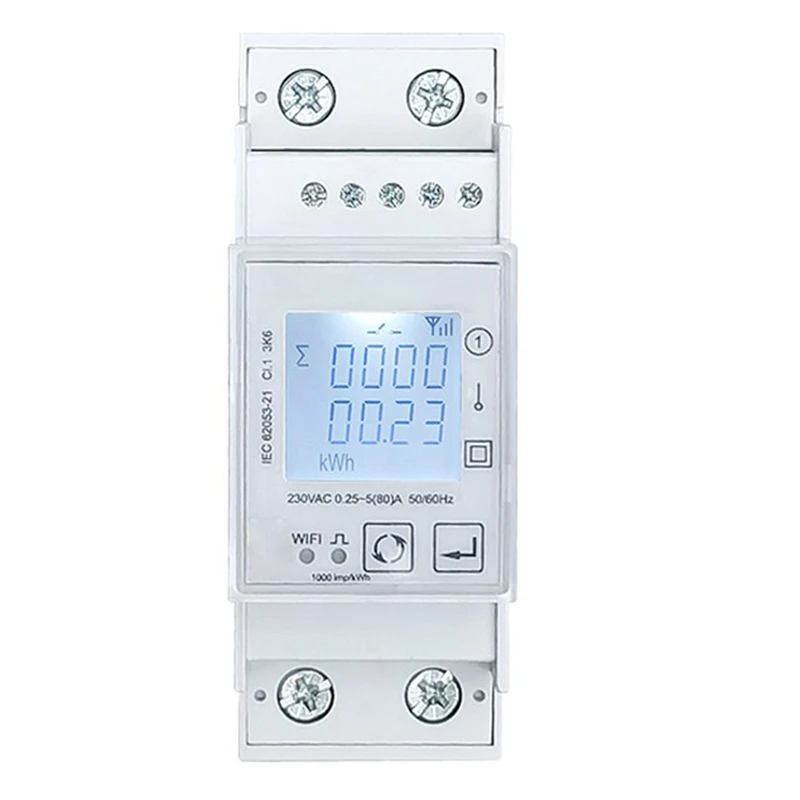 

Умный однофазный счетчик энергии Zigbee от Tuya, 80 А, ваттметр, вольтметр на Din-рейке, 110 В, 220 Гц
