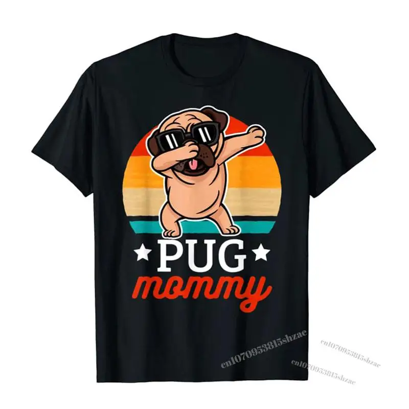 

Pug Mommy Vintage Retro Dog Animal Mothers Day Gift T-Shirt Women's Fashion Dogs Lover Clothing Cute Graphic Tee Tops