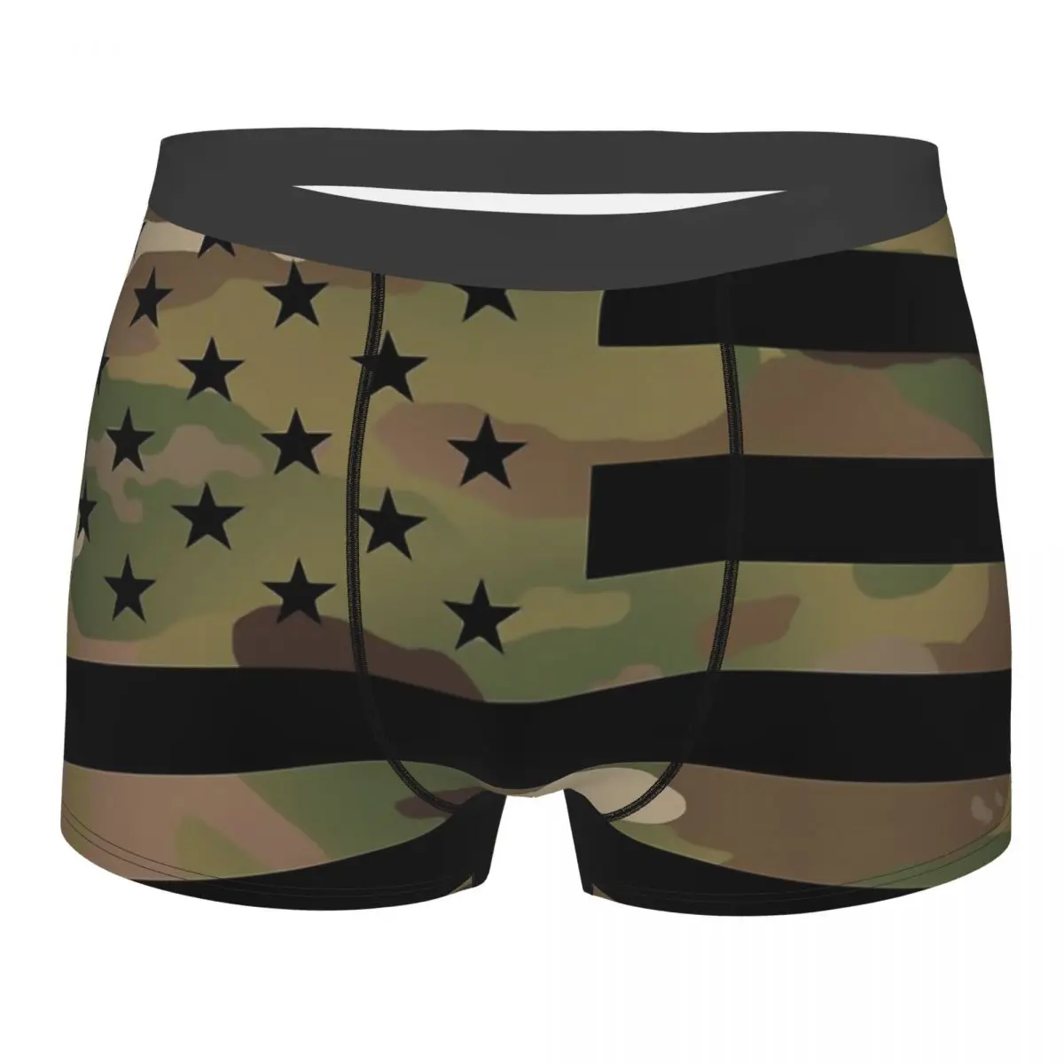 

US Flag Military Man's Boxer Briefs Camouflage Camo Highly Breathable Underpants Print Shorts Birthday Gifts