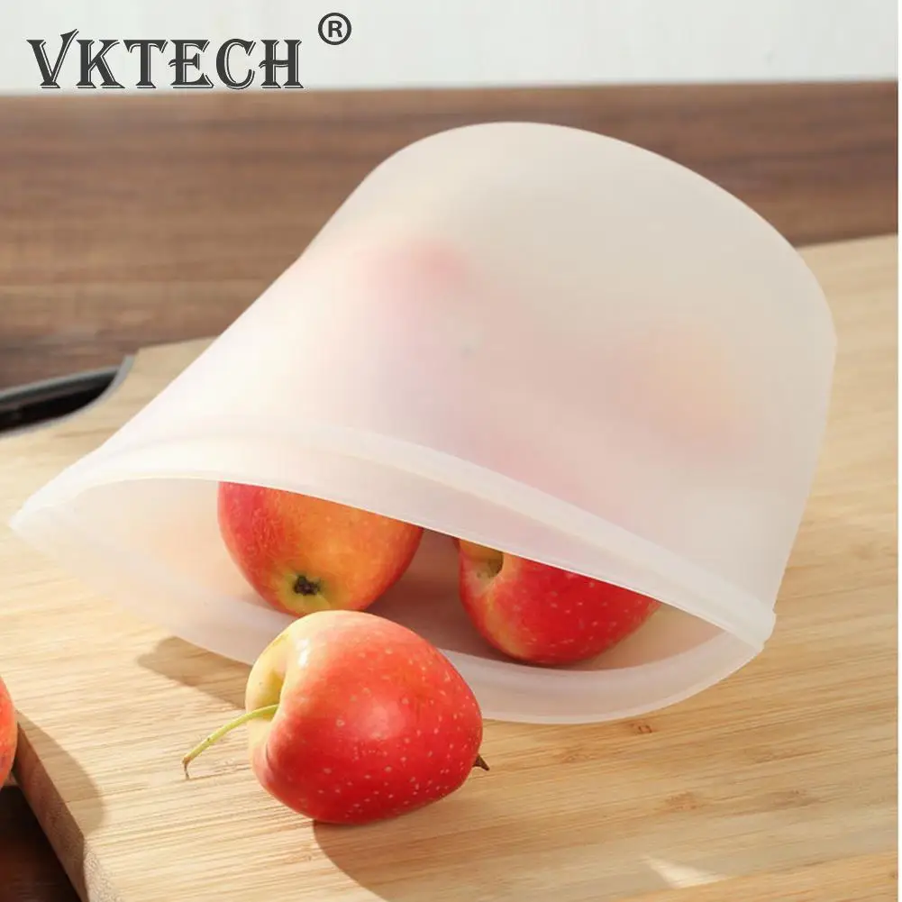

Silicone Food Storage Bags Leakproof Containers Reusable Fresh-keeping Fruit Sealed Freezer Bag Refrigerator Food Organizer Bags