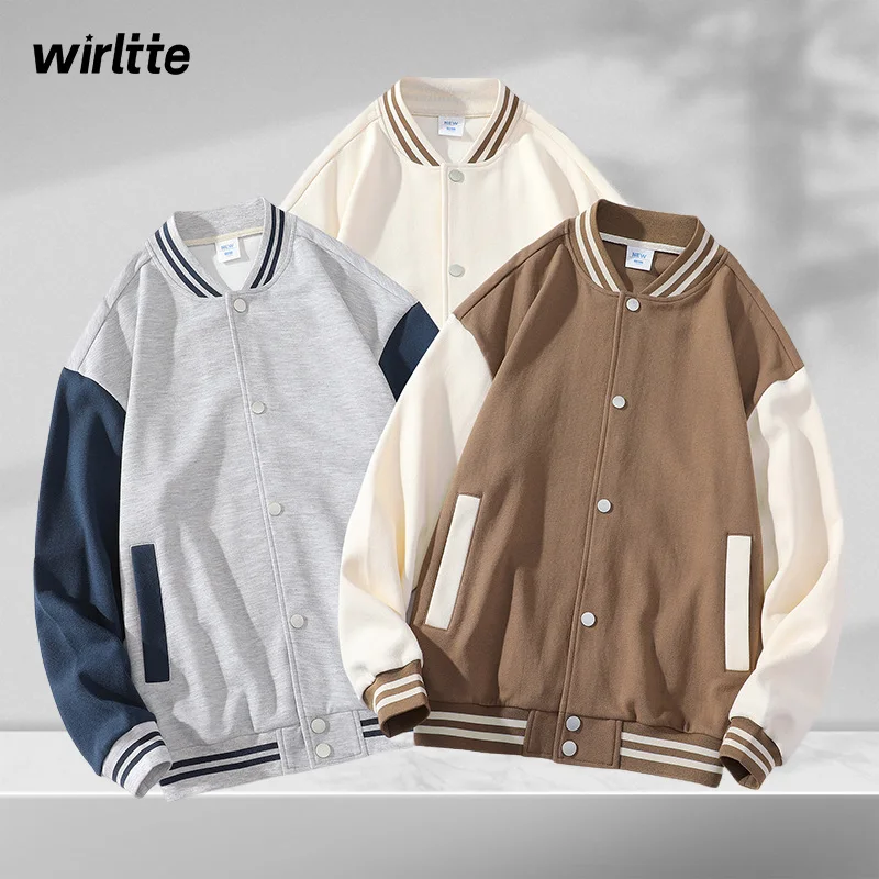 

Мужская бейсбольная куртка, Корейская уличная одежда на весну и осень, модная повседневная свободная мужская одежда в стиле хип-хоп, верхняя одежда в стиле пэчворк