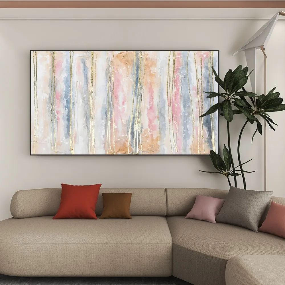 

Colorful Line Oil Painting Without Frame Handmade On Canvas Hanging For Living Dinner Room Bedroom Wall Art