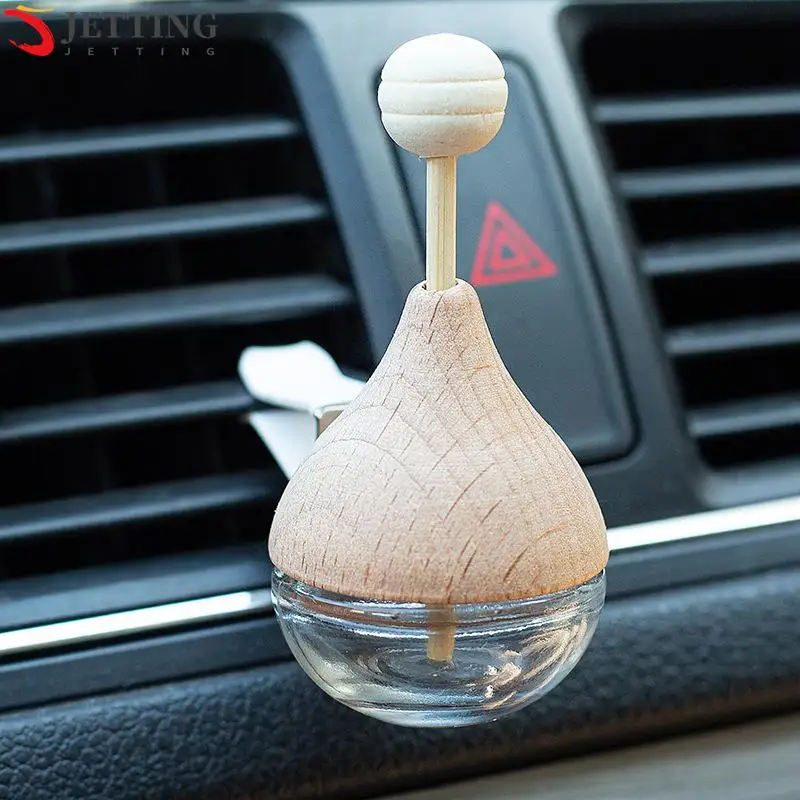 Car Perfume Bottle Perfume Pendant Air Freshener Hanging Glass Bottle Air Outlet Odor Removal Essential Oils Car Empty Bottles