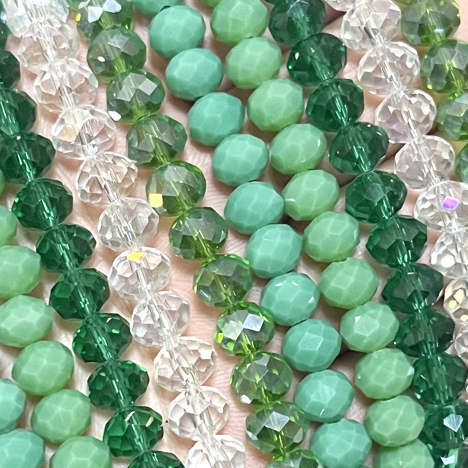 Green  Austria Faceted Glass Crystal Beads Loose Spacer Beads For Jewelry Making DIY Handmade Bracelest Necklace Accessorie 15''