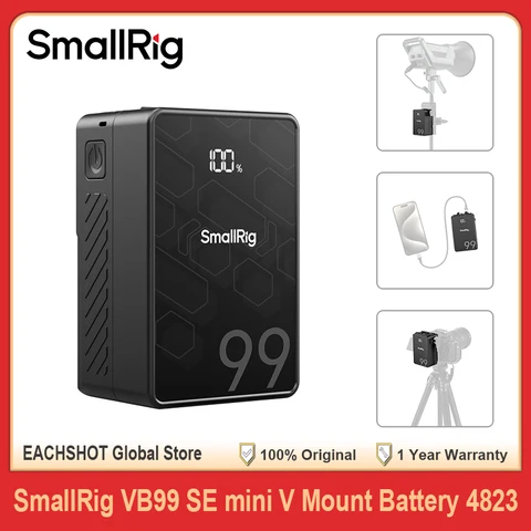 SmallRig Mini V Mount Battery VB99 SE 99Wh 6800mAh V Lock Аккумулятор с выходом 65W OLED-экраном для камеры Монитор Видеосветильник