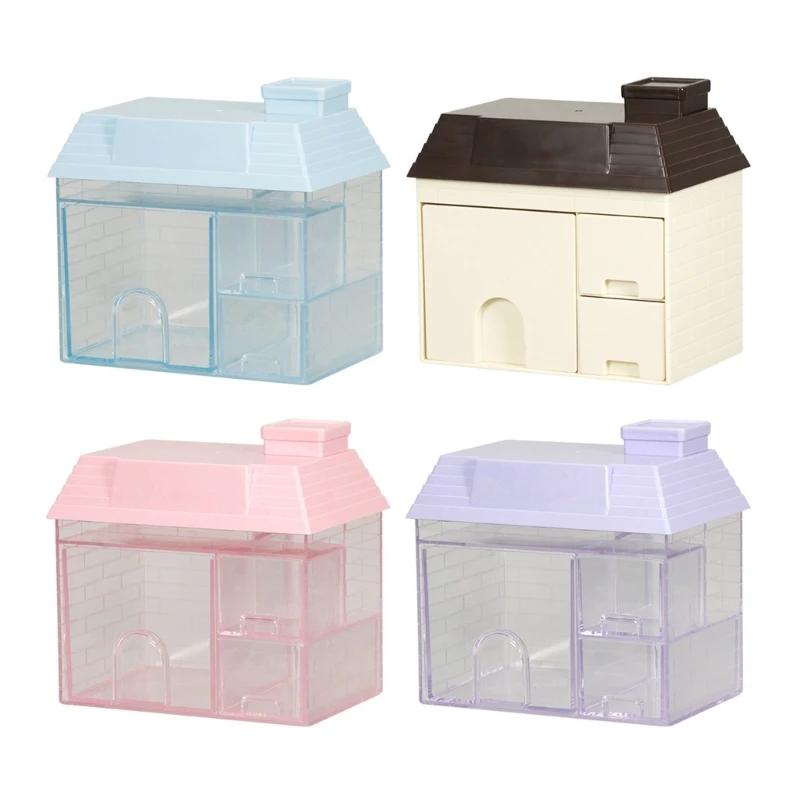 

Clear Square House Storage Box Home Pen Holder Rack Supplies Accessory for Makeup Organizer Dressing Table Skin Care