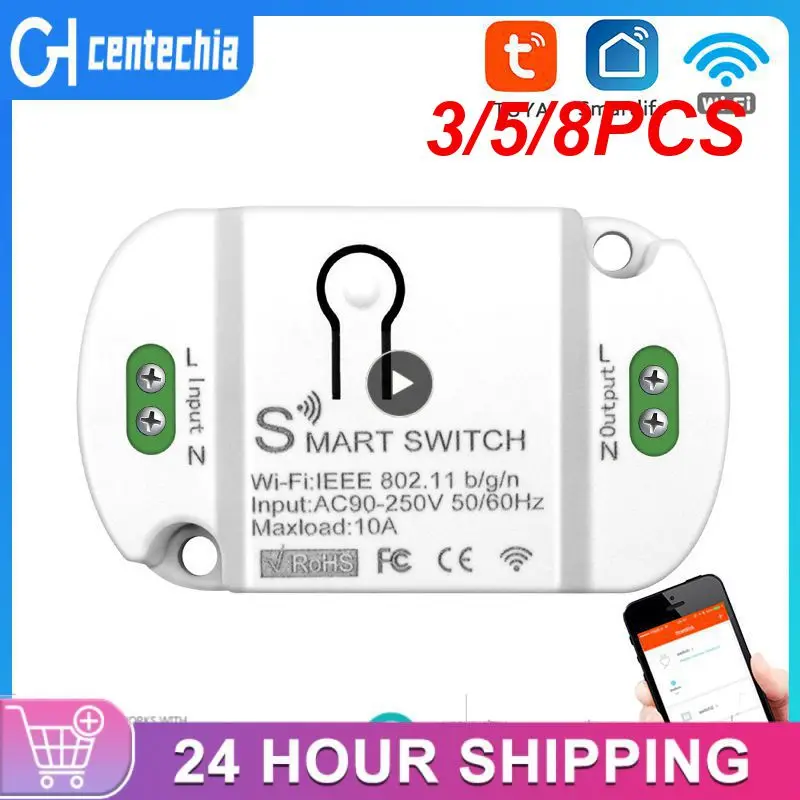 

3/5/8PCS Breaker Module Timer Smart Home Smart Switch Mini Wifi 10a Wireless Switches Work With Alexa Google Home Tuya