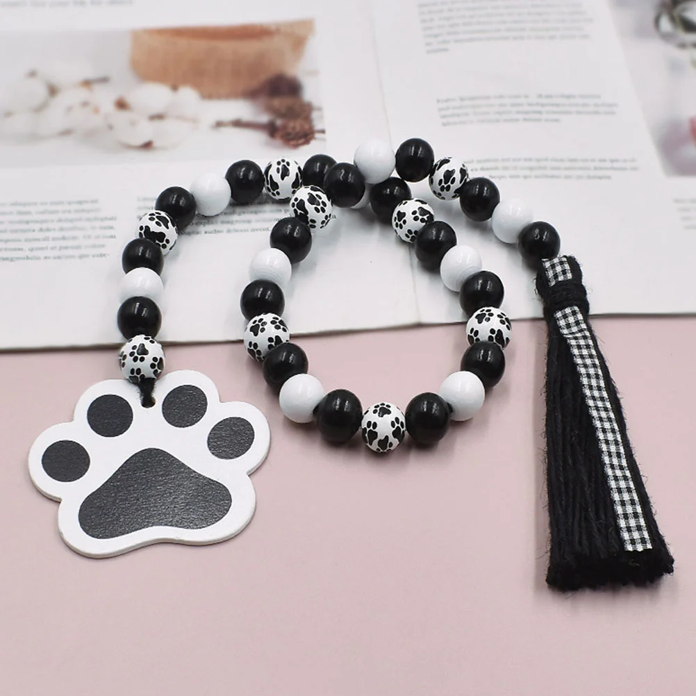 

Gift Home Hanging Decor Wood Bead Garland Pendant Light House Decorations Tassel Wall Rope Beaded Farmhouse