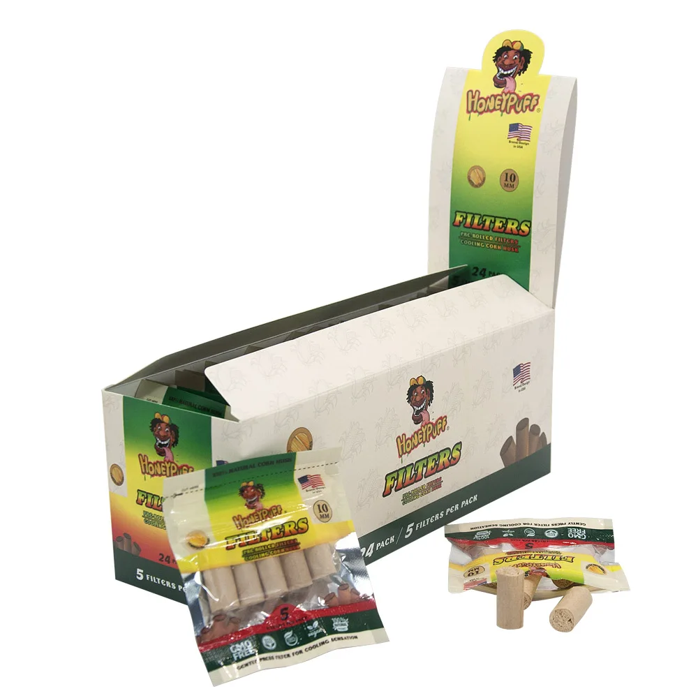 

HONEYPUFF 9mm/10mm Boxed Portable All Natural Corn Cob Disposable Filter Rolling BrownPaper Tobaco Smoking Accessories for Lady