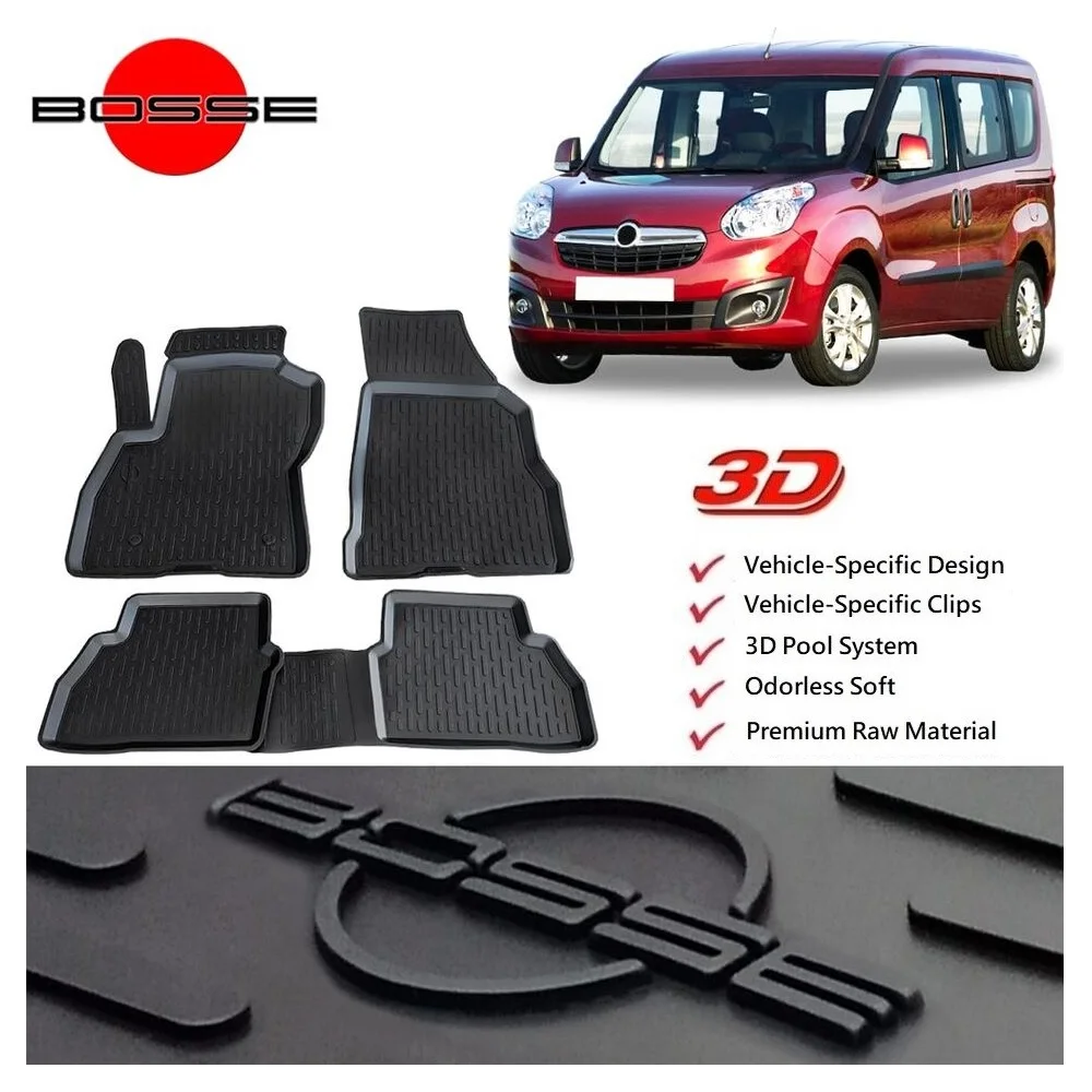 

3D Pool Car Mats for Opel Combo Between 2012 2018 Auto Interior Carpet Protector Accessories Rubber Luxury Floor Non Slip Bosse