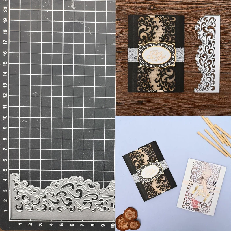 

Metal Cutting Dies Lace Border Stencils For DIY Scrapbooking Photo Album Decorative Embossing DIY Paper Card