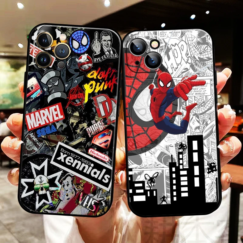 

Spiderman Avengers Logo For Apple iPhone 13 12 11 Pro Max 13 12 Mini 5 5s 6 6S 7 8 Plus SE2020 X XR XS Max Phone Case Coque