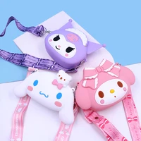 new sanrio anime figure kuromi hello kitty my melody cinnamoroll fashion cute silicone wallet girls decor backpack birthday gift