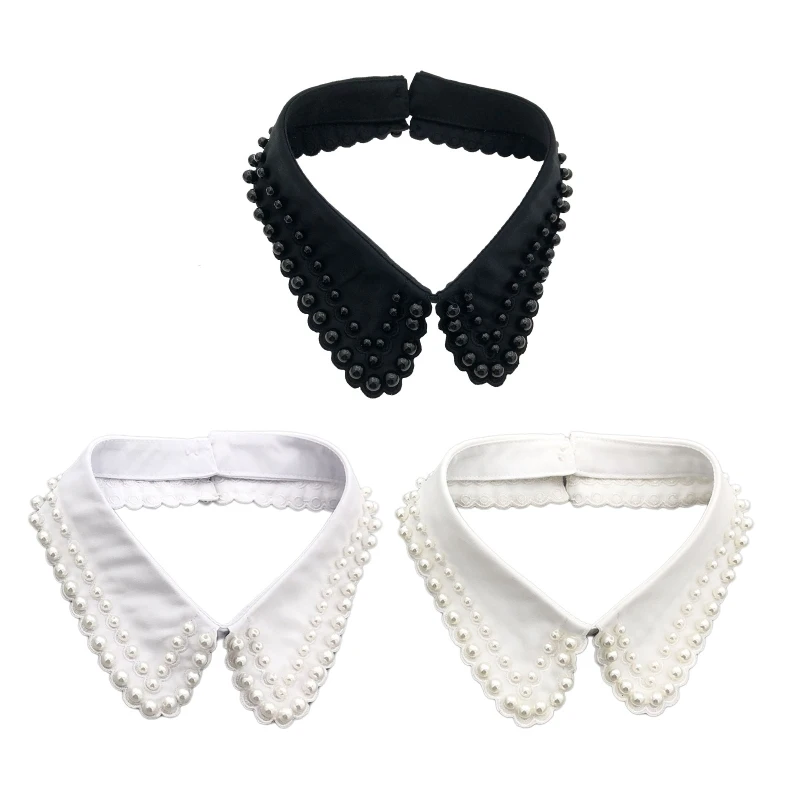 

Multifunctional Detachable Doll False Collar Women Shawl Wrap HFashion Beads Necklace Blouse Capelet for Girls