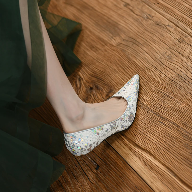 

Spring Autum Women Pums Soft Party Wedding Shoes Slip-On Ladies Elegant Pumps Dress Prom Career Shoes Pointed Toe Real Leather