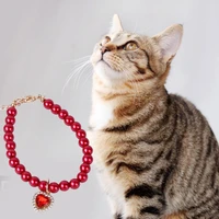 stylish lightweight heavy duty delicate faux pearl pet jewelry collar for wedding beaded pet necklace pet necklace collar