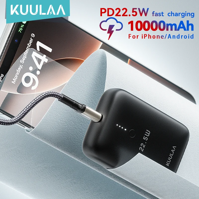 Фото KUULAA 22,5 Вт Power Bank 10000 мАч Портативное зарядное устройство PowerBank Быстрая зарядка Внешняя батарея для iPhone 16 15 14 Xiaomi Powerer Bank №1
