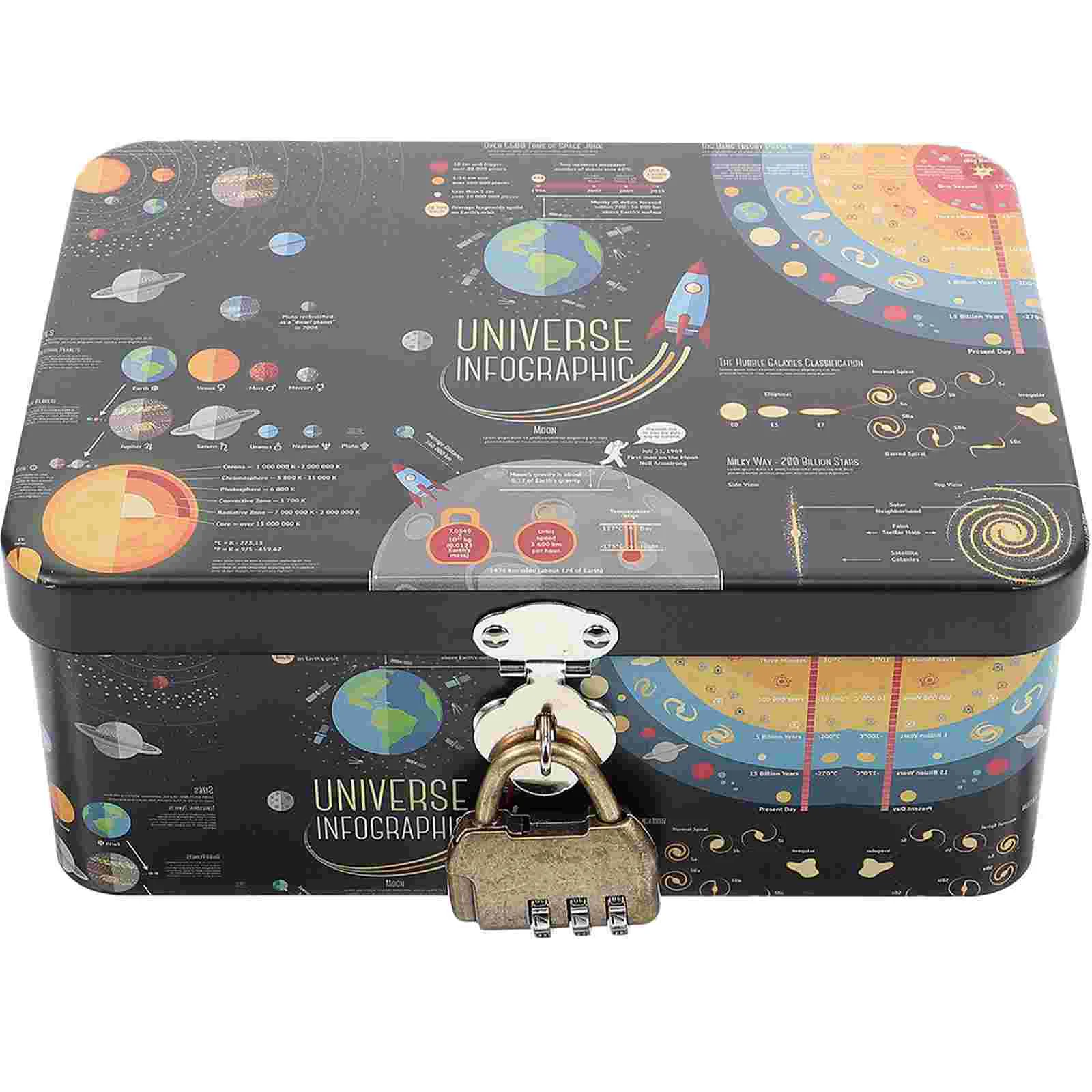 

Storage Box Iron Container Portable Ornament Rectangular Small Case Lids Jewelry Organizer