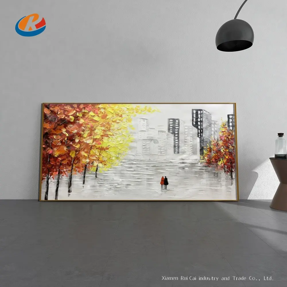 

Abstract Landscape Modern City Texture Oil Painting No Frame Handmade On Canvas For Living Dinner Room Wall Art Home Deco