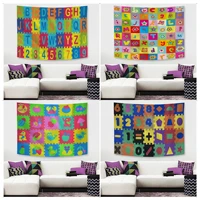 child cartoon letters numbers chart tapestry cheap hippie wall hanging bohemian wall tapestries mandala hippie wall hanging